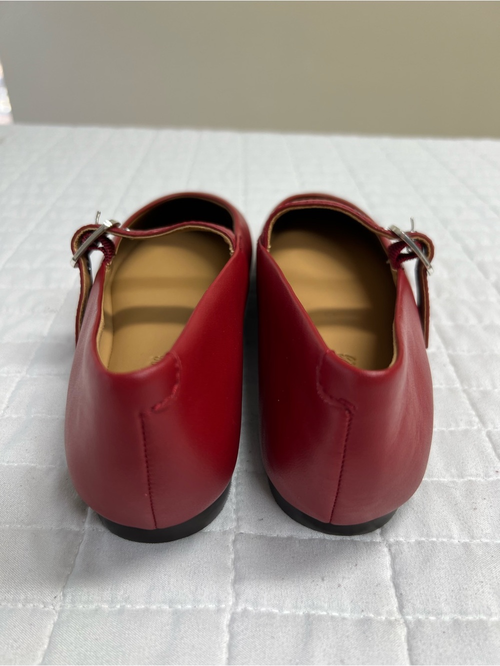 Madewell The Remy Mary Jane Flat in Ruby Port Red Leather Size 6 - Picture 5 of 10